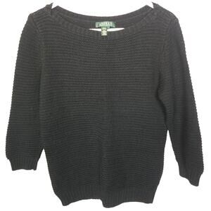 Lauren Ralph Lauren Womens Knit Sweater Sz L Classic Preppy Minimalist Old Money